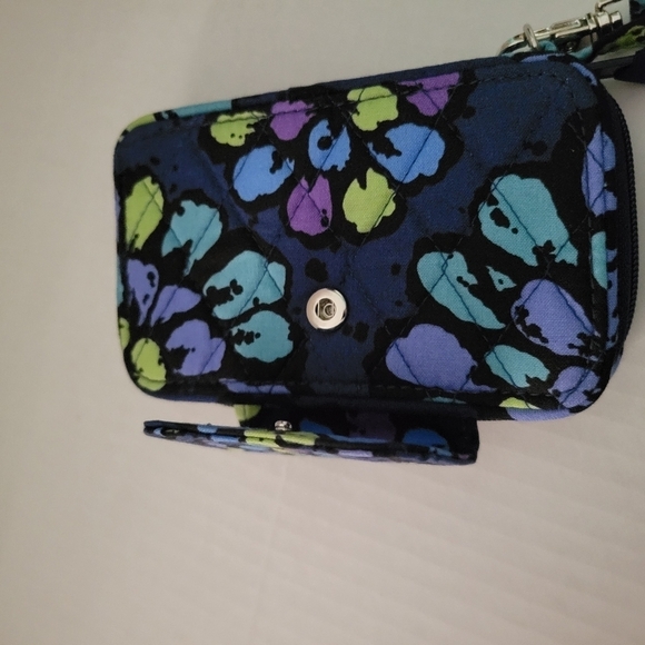 Vera Bradley Retired Indigo Pop Pattern Wristlet Zip Wallet Phone Pocket - Picture 4 of 7